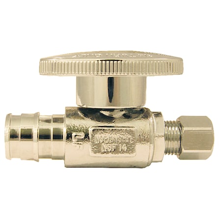 Apollo Apollo Pex A 1/2 in. Barb in to X 1/4 in. Compression Brass Straight Stop Valve EPXVS1214C